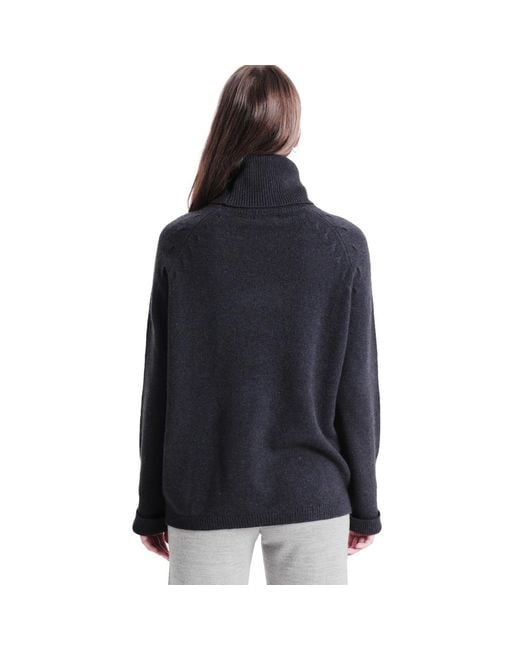 tirillm Blue Cosy Chunky Turtle Neck Pullover- Melange