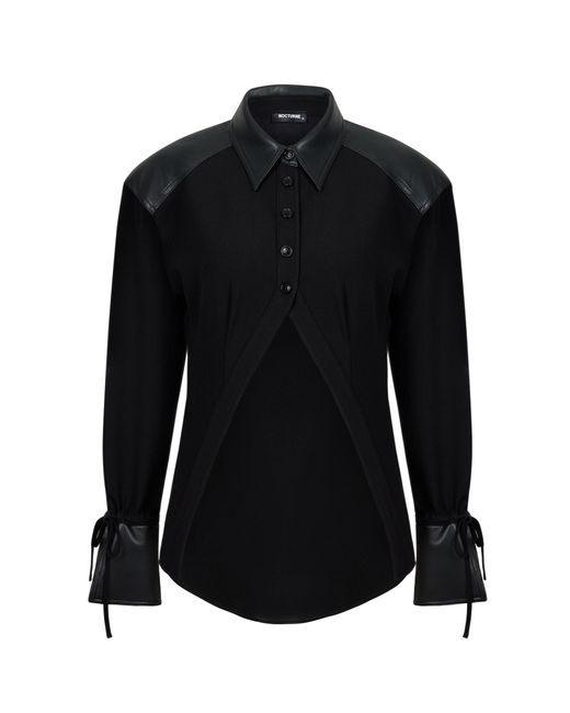 Nocturne Black Leather Trim Shirt