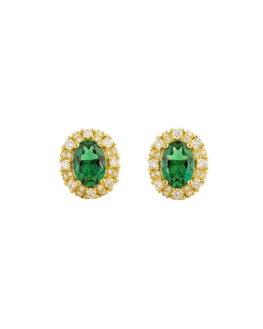 Juvetti Green Viva Earrings Emerald & Diamond