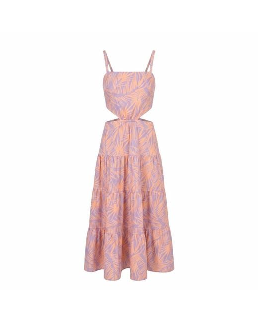 Lalipop Design Blue Cut-Out Tiered Cotton Maxi Dress