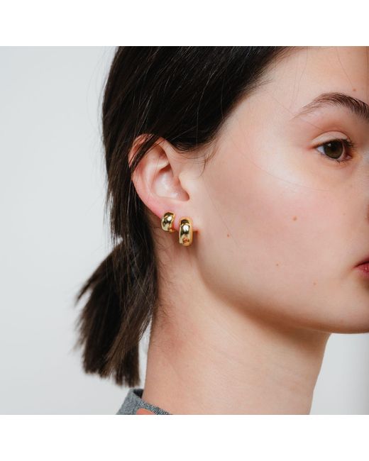 Nazzar Metallic Medium Tube Hoop Earrings