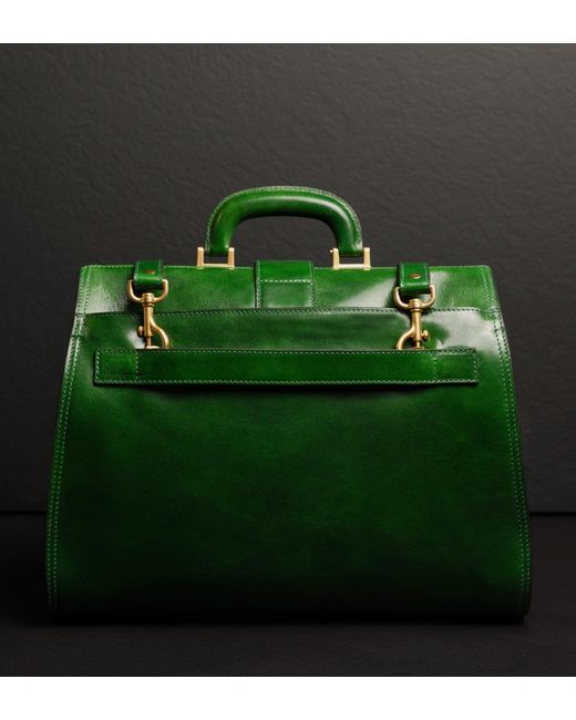 Time Resistance Green Large Leather Doctor Bag