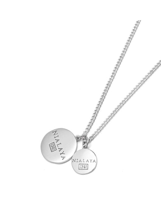 Nialaya Metallic Saint Christopher Double Medallion for men
