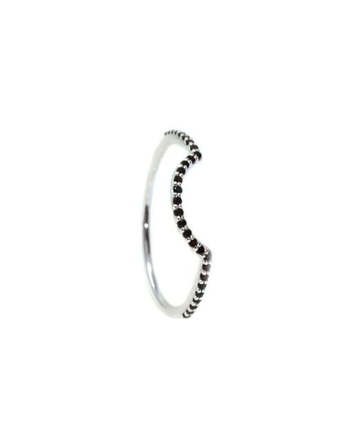 NASI SILVER White Ora Half Eternity Ring- Onyx