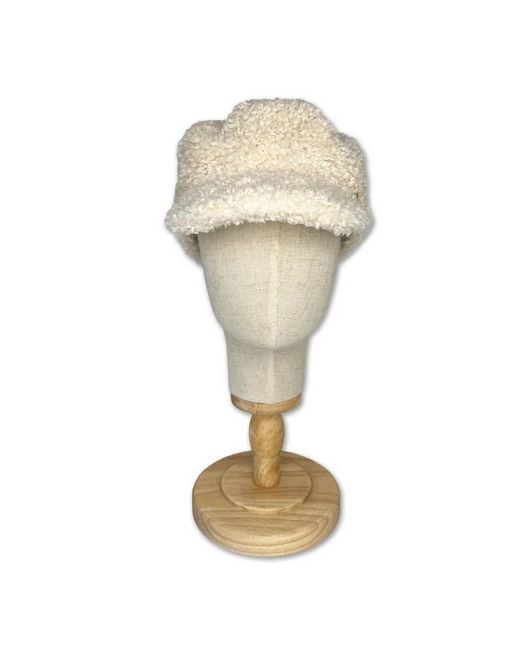 Nooki Design Natural Bakerboy Faux Fur Cap
