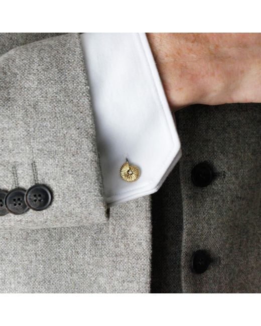 Lee Renee Metallic Ammonite Diamond Cufflinks – for men