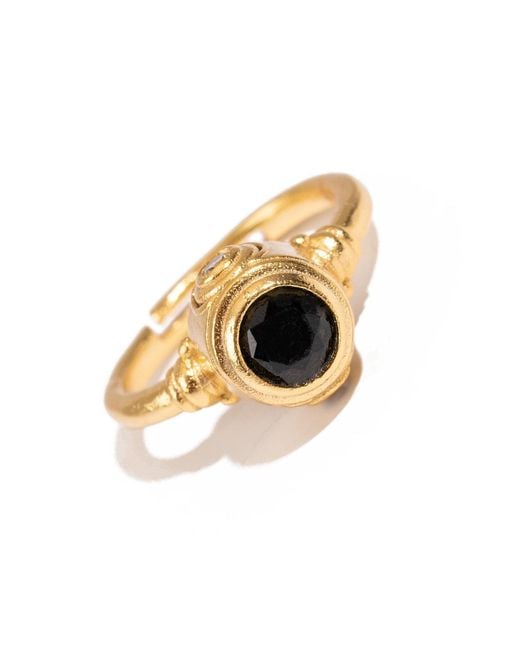 Ebru Jewelry Metallic Onyx Shadow Adjustable Ring
