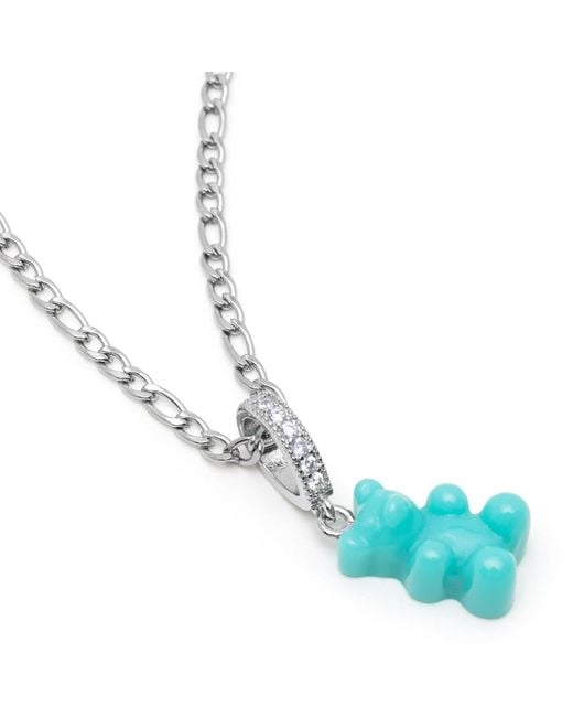 Nialaya Metallic Necklace With Gummy Bear for men
