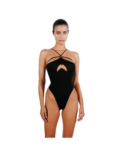 Perilla Lingerie Black Heartbreaker Swim
