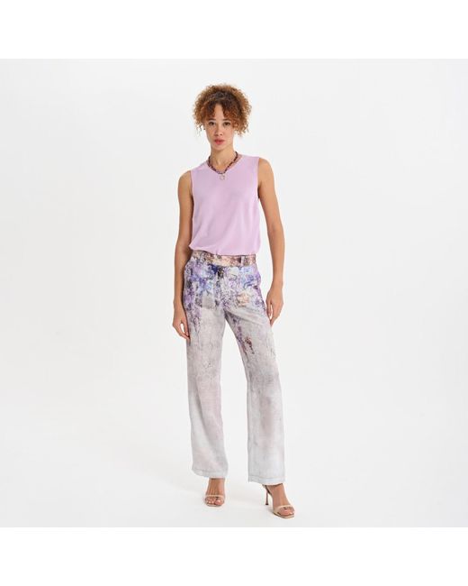 Lalipop Design Purple Layered Chiffon Lilac Blouse