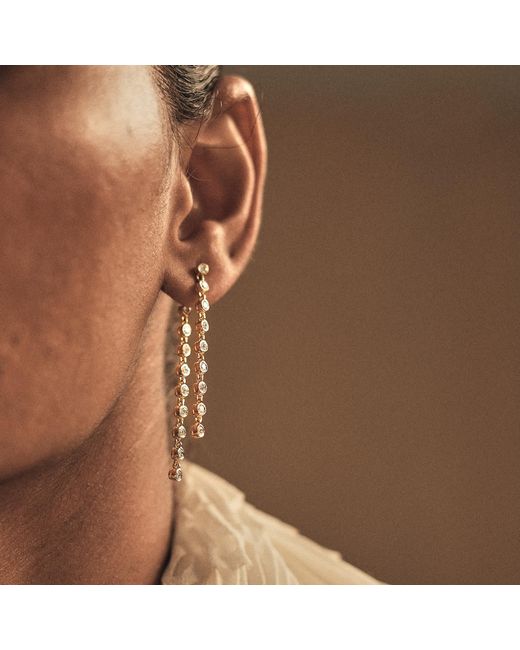 Dhwani Bansal Metallic Mizu Two Strand And Diamond Earrings