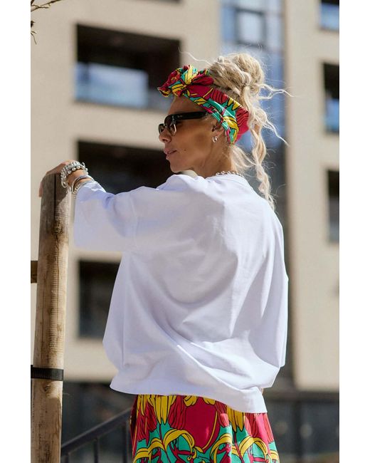 Clothes by Locker Room White Oversized Graphic Cotton T-Shirt