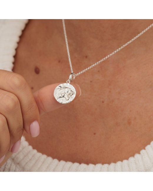 Lily Charmed White Sterling Leo Zodiac Charm Necklace