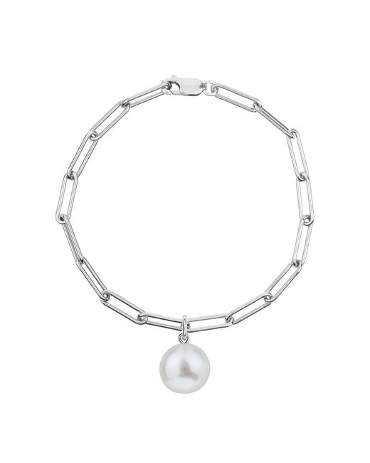 Ora Pearls Metallic Aetia Large Pearl Chain Bracelet