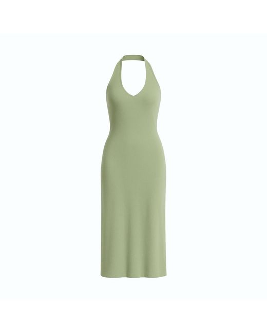 Monlicia Green Orion Halter Cotton Midi Dress – Dusty