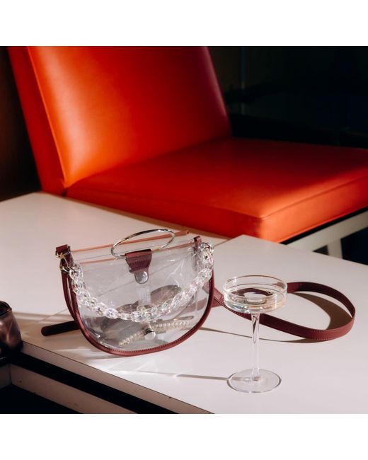 PAIGE Metallic Clear Semi-Circle Handbag