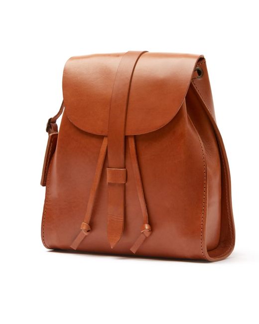 THE DUST COMPANY Brown Leather Backpack Tribeca Collection