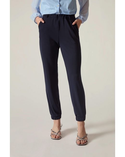 James Lakeland Blue Jersey Jogger Trousers