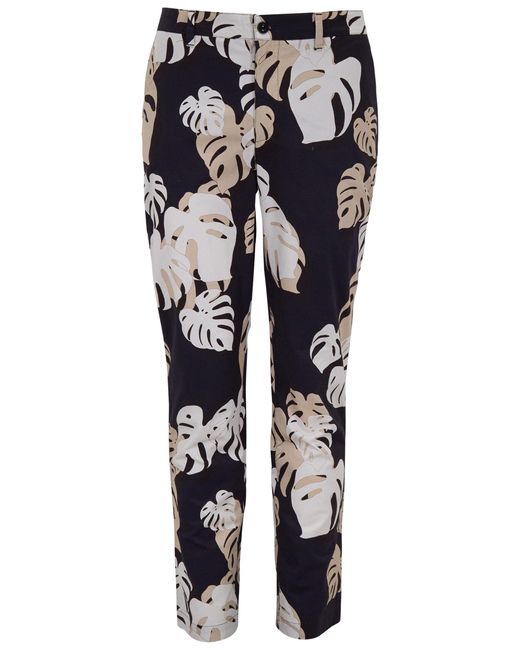 Lords of Harlech Black Charles Monstera Floral Smoke Tailored Pant for men