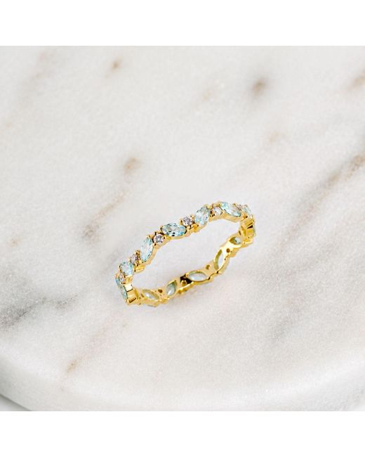 Belinda Jewelz Metallic Aquamarine Marquise Birthstone Infinity Ring