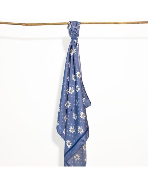 Lamberty Munich Blue Alpine Edelweiss Midi Silk Twill