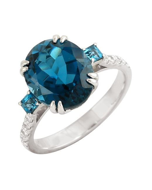 Artisan Blue 14K Oval London Topaz & Diamond Cocktail Ring