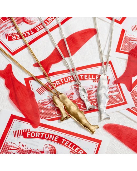 Posh Totty Designs Metallic Small Fortune Fish Pendant Necklace