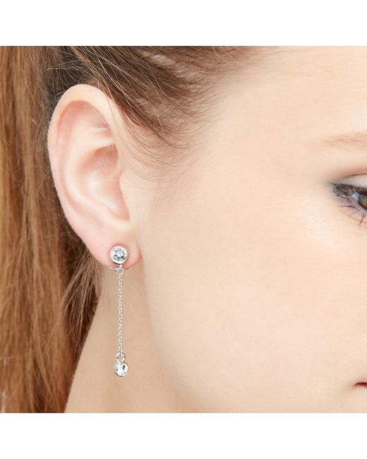 Emma Holland Jewellery White Platinum & Crystal Droplet Clip On Earrings