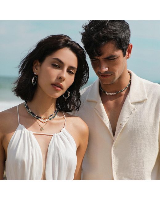 Retro Chic Metallic Ocean Lover Necklace Set