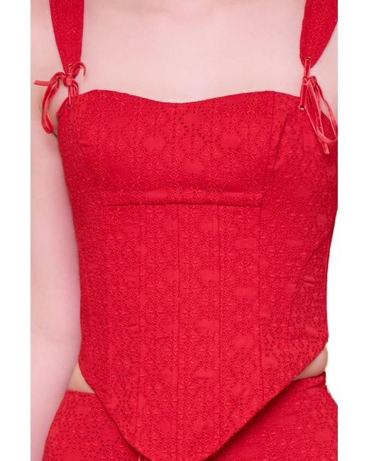 Pcfg The Broderie Anglaise Edit Structured Embroidered Corset