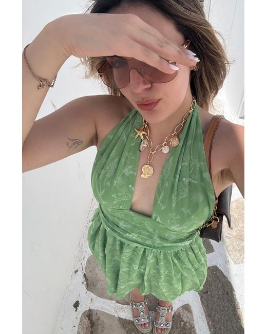 The Gt Atelier Green Floral Mini Dress
