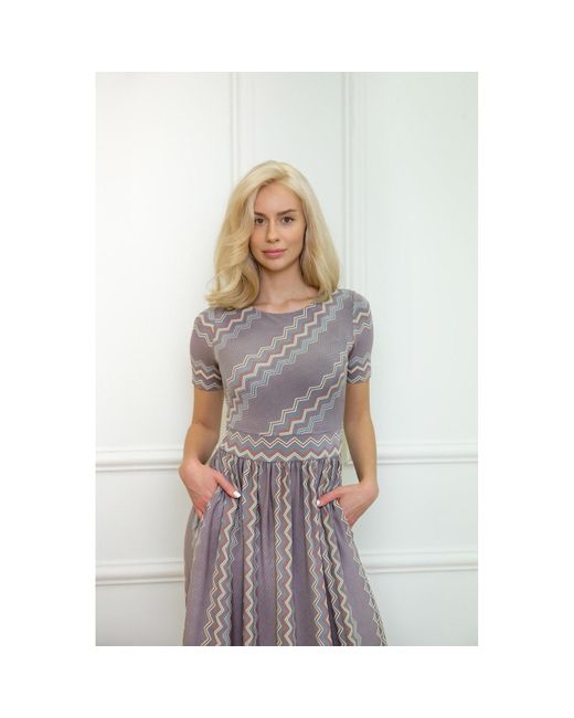 Amoresea Gray Dreamy Multi Colour Jersey Midi Dress With Pockets