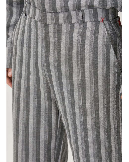 Pcfg Gray Linen & Cotton Blend Checked Woven Short for men