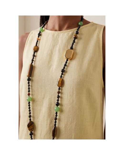 Jaredjamin Metallic Sorrento Gemstone Knotted Necklace