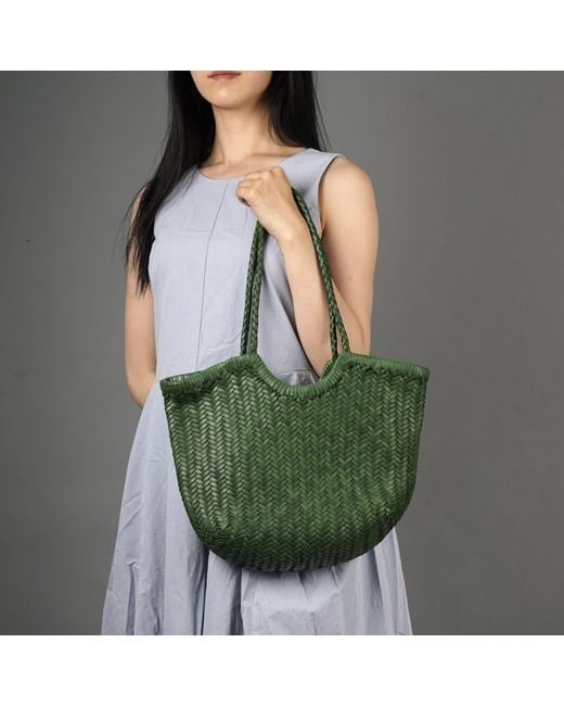 Rimini Green Hand Woven Shooper