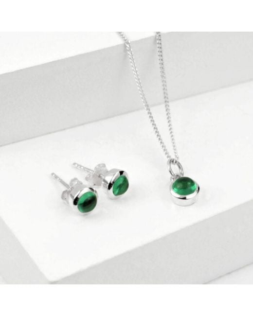The Jewellery Store London White May Birthstone Jewellery Set With Emerald