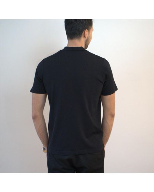 Nuvv Collection Black Zip-Neck Polo – Lightweight Knit – Rayon Blend for men