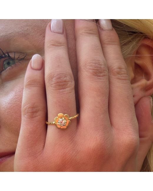 Emma Chapman Jewels Metallic Old Mine Diamond Flower Ring