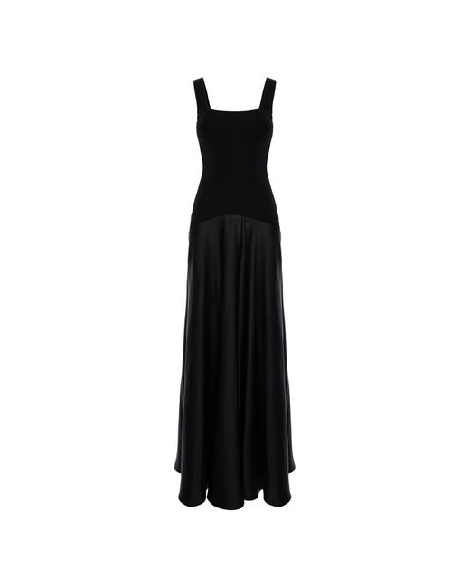 ROSERRY Black London Jersey Satin Maxi Dress