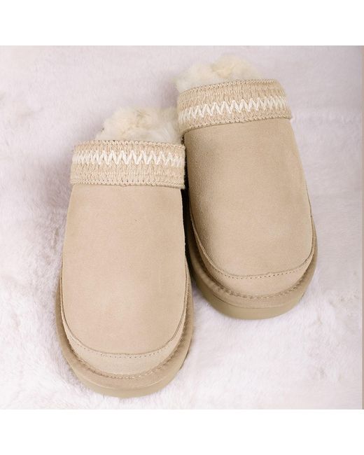Pretty You London Pink Neutrals Hallie Sheepskin Multiway Slippers
