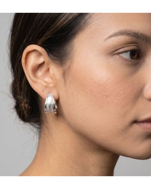 Uchi and Soto Metallic Nami Molten Hoop Earrings