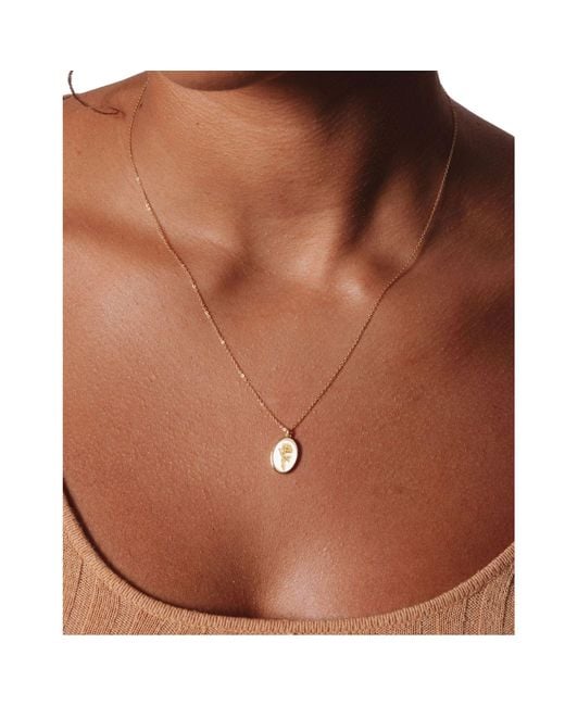 SET & STONES Metallic Katrina Birth Flower Necklace