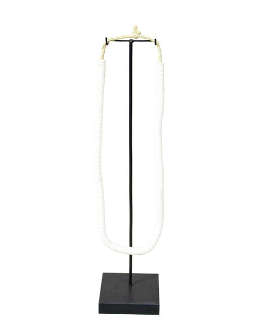 Botanical Boys White Handcrafted Ostrich Eggshell Heishi Necklace