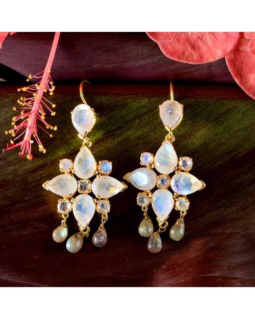 Emma Chapman Jewels Blue Moonstone Labradorite Dangle Earrings