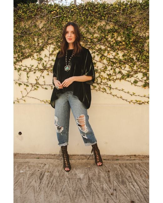 Jennafer Grace Brown Silk Velvet Scarf Blouse