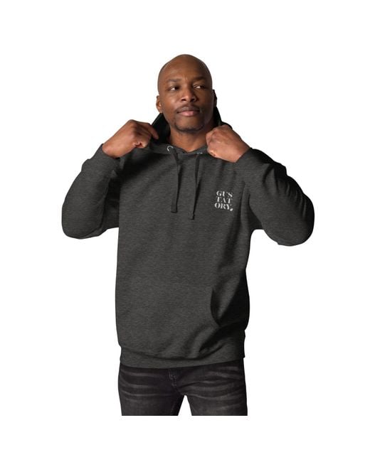 Anchor and Crew Gray Heather Gustatory New York Coffee Scene Cotton Blend Embroidered Hoodie for men