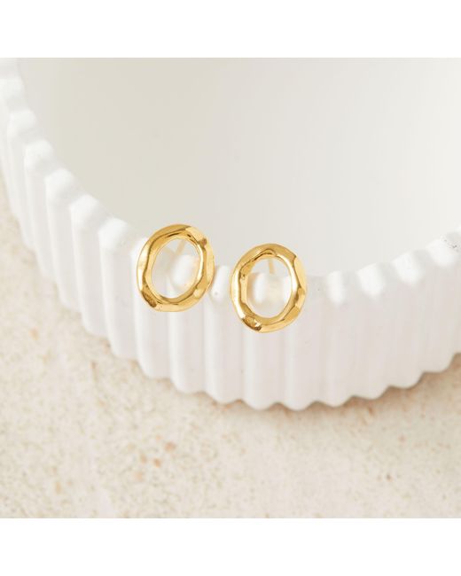 Esterah Metallic Oval Studs