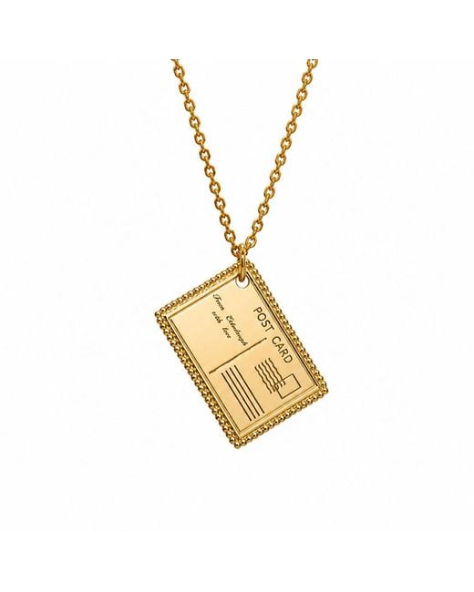 Janus Edinburgh Metallic 18K Vermeil 'From Edinburgh With Love' Postcard Necklace