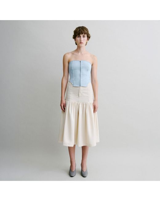 Luroq London Natural Neutrals Structured Flow Skirt