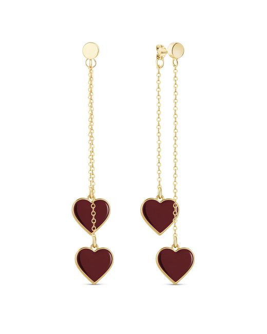 Rejected Hearts Club White Single Hearted Girl Dangle Heart Charm Filled Earrings